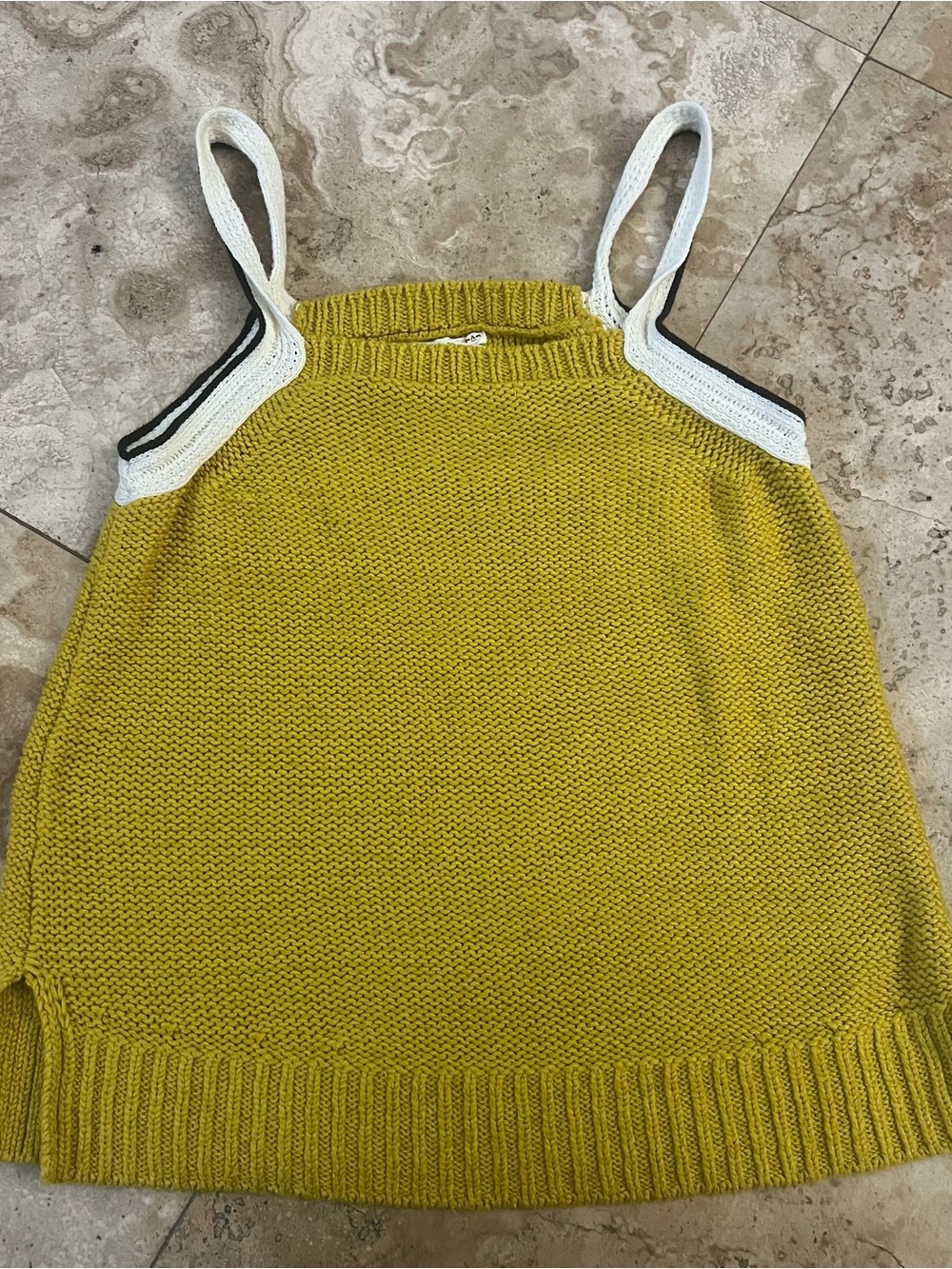 Anthropologie Knit Mustard Yellow Tank top Size S Boho